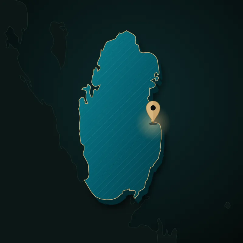 3D map of Qatar showing Mashwar coverage across Doha and all of Qatar